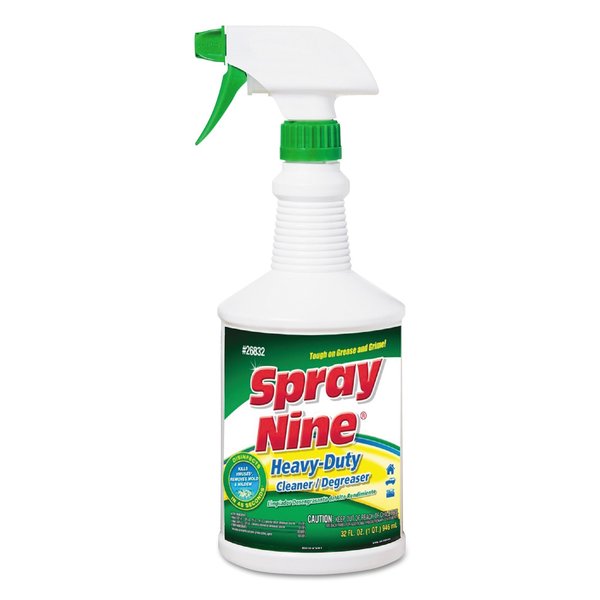 Spray Nine Heavy Duty Cleaner/Degreaser, 32 Oz Trigger Spray Bottle, Liquid, Clear 26832
